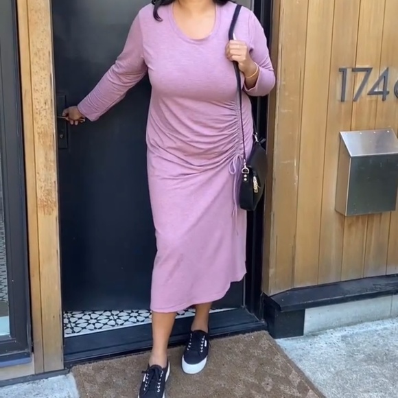 Smash + Tess Aubrey Green Ruched Long Sleeve Midi Dress Size 4x NWT - Picture 6 of 7